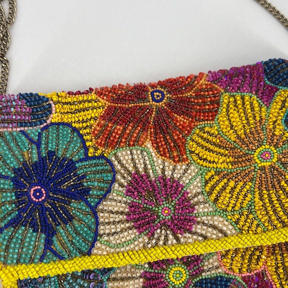 Anthropologie The Fiona Beaded Bag Floral Icon Edition Multicolor Crossbody EUC - Picture 17 of 17